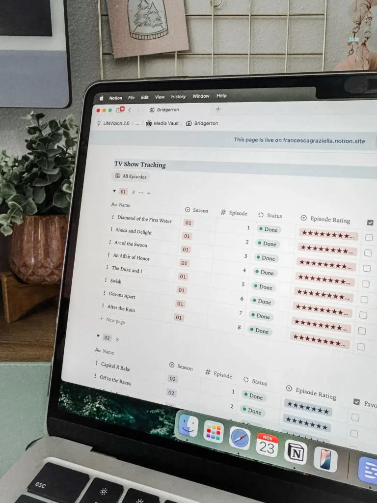 Media Vault Notion Tracker Template for TV Shows, Movies and Podcasts