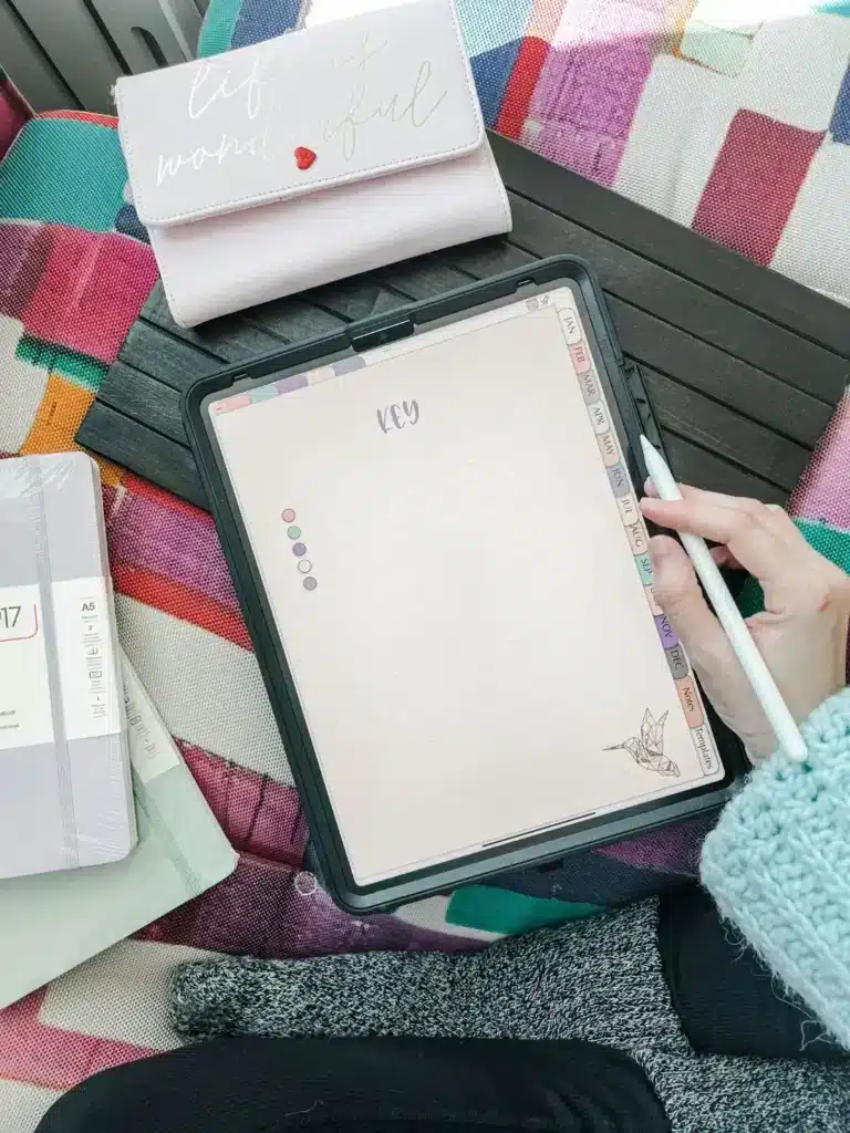 Anti-Vision Board digital bullet journal pictured displayed on iPad